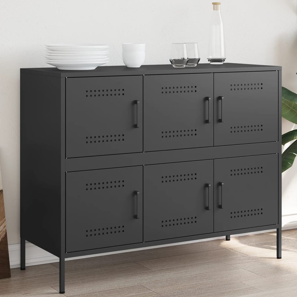 Dressoir 100,5X39X79 Cm Staal Zwart