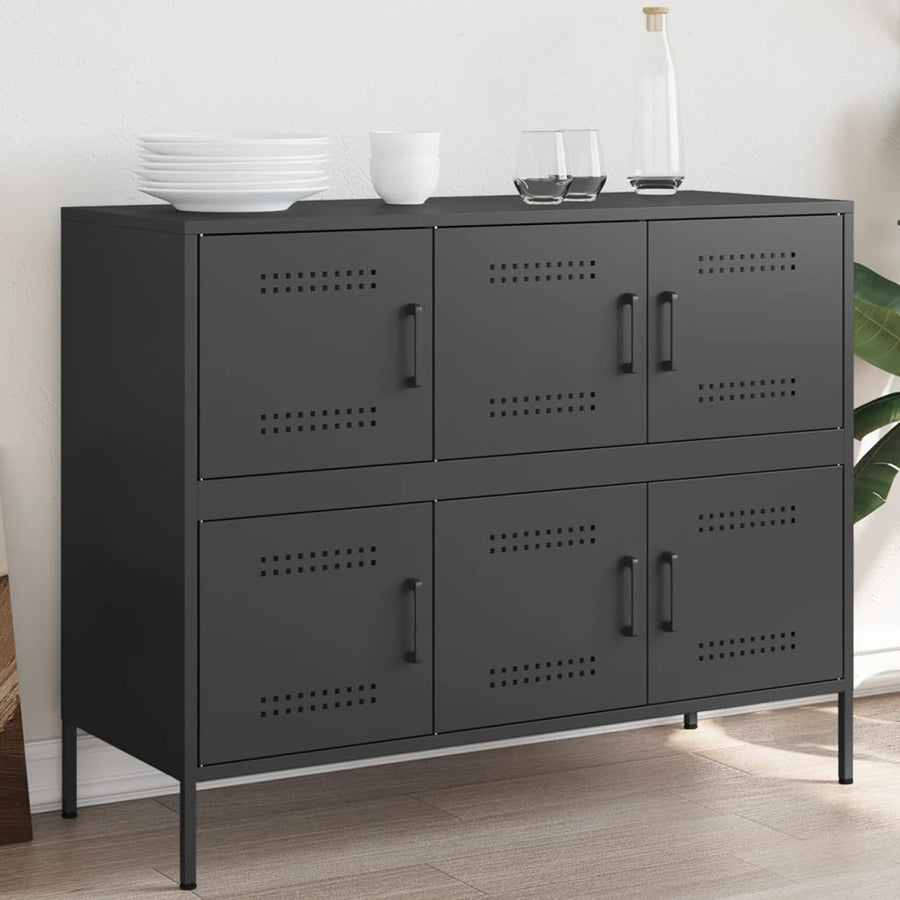 Dressoir 100,5X39X79 Cm Staal Zwart