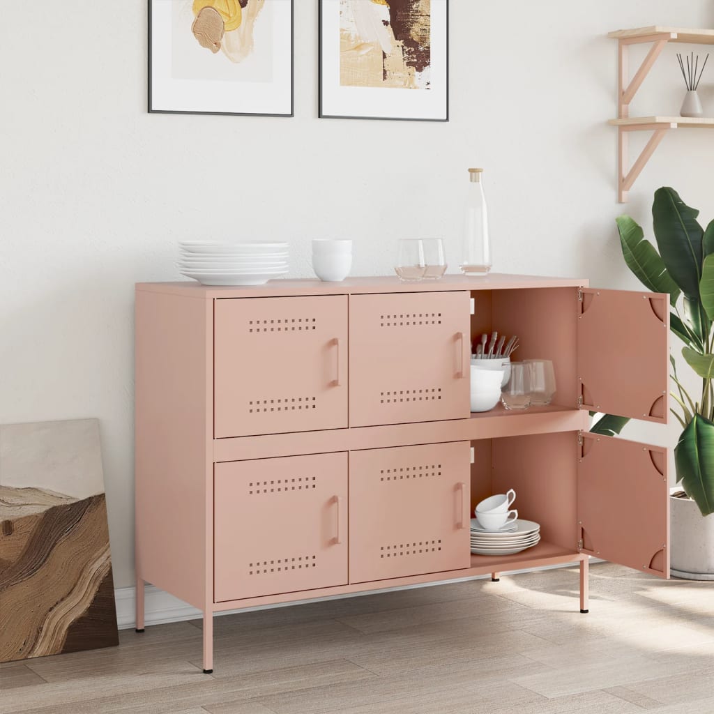 Dressoir 100,5X39X79 Cm Staal Roze