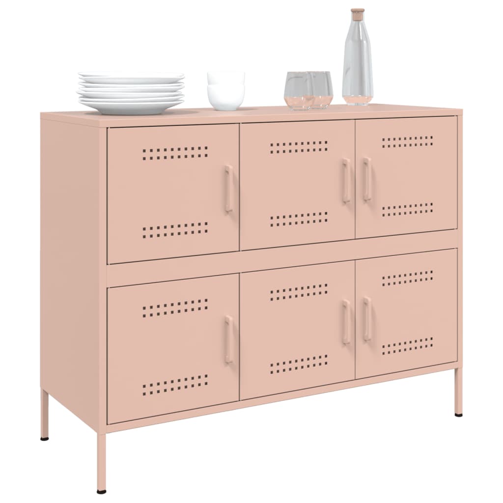 Dressoir 100,5X39X79 Cm Staal Roze