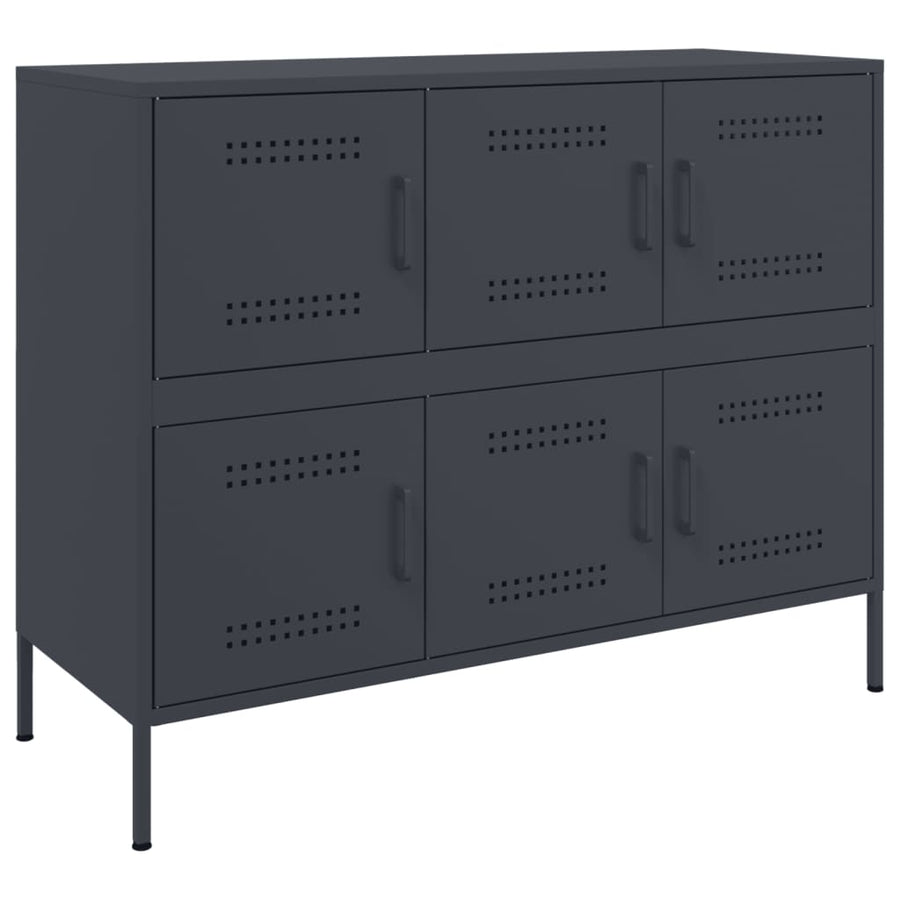 Dressoir 100,5X39X79 Cm Staal Kleurig Antraciet