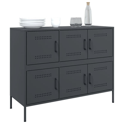 Dressoir 100,5X39X79 Cm Staal Kleurig Antraciet