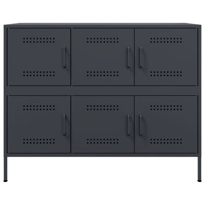 Dressoir 100,5X39X79 Cm Staal Kleurig Antraciet