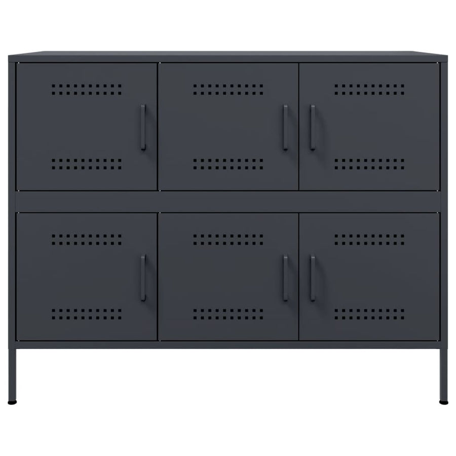 Dressoir 100,5X39X79 Cm Staal Kleurig Antraciet