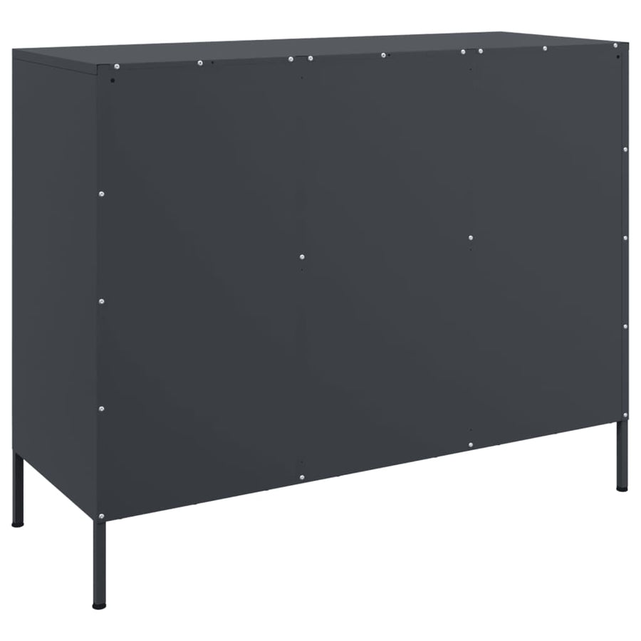 Dressoir 100,5X39X79 Cm Staal Kleurig Antraciet