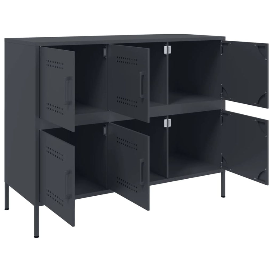 Dressoir 100,5X39X79 Cm Staal Kleurig Antraciet