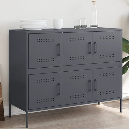 Dressoir 100,5X39X79 Cm Staal Kleurig Antraciet