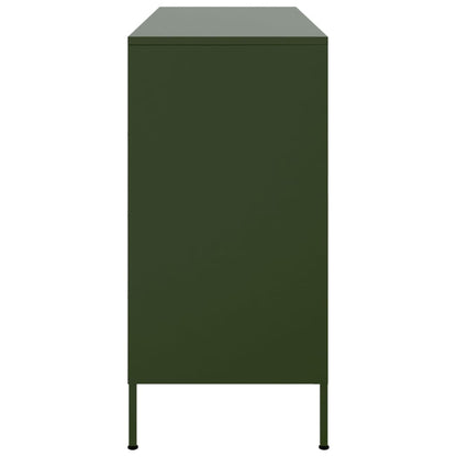 Dressoir 100,5x39x79 cm koudgewalst staal olijfgroen