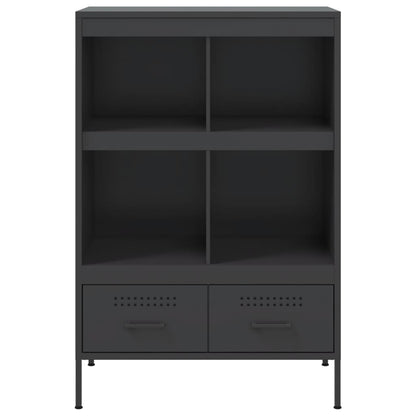 Hoge kast 68x39x101,5 cm koudgewalst staal zwart
