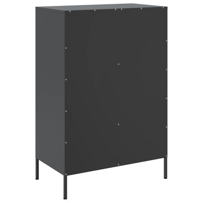 Hoge kast 68x39x101,5 cm koudgewalst staal zwart