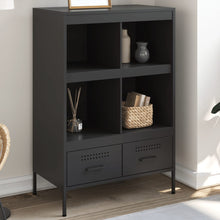 Hoge kast 68x39x101,5 cm koudgewalst staal zwart