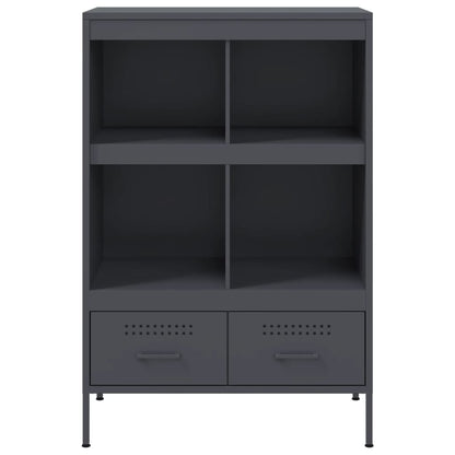 Hoge kast 68x39x101,5 cm koudgewalst staal antracietkleurig