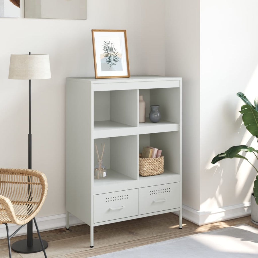 Hoge kast 68x39x101,5 cm koudgewalst staal wit
