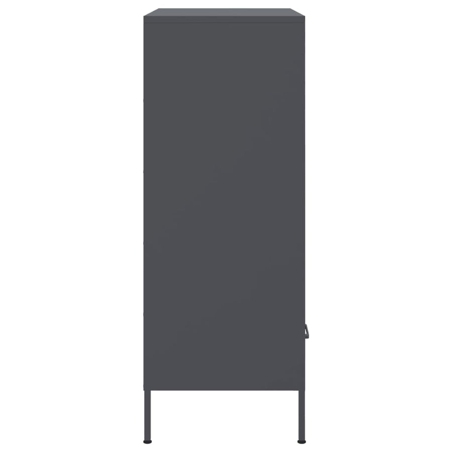 Hoge kast 68x39x101,5 cm koudgewalst staal antracietkleurig