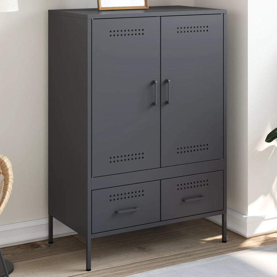Hoge kast 68x39x101,5 cm koudgewalst staal antracietkleurig