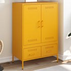 Hoge kast 68x39x101,5 cm staal mosterdgeel