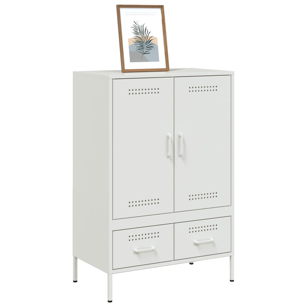 Hoge kast 68x39x101,5 cm koudgewalst staal wit