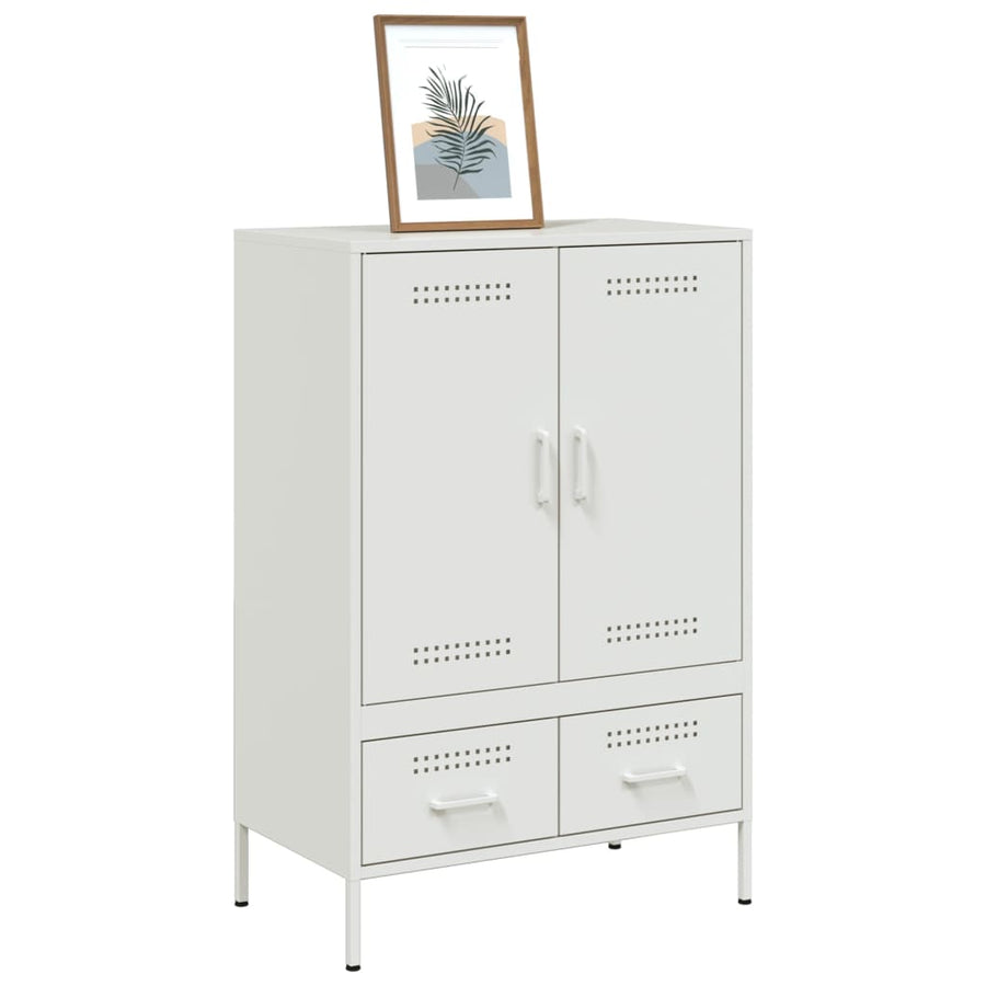 Hoge kast 68x39x101,5 cm koudgewalst staal wit