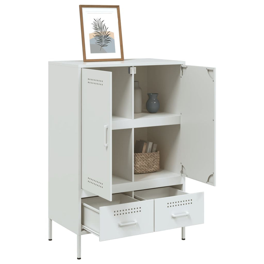 Hoge kast 68x39x101,5 cm koudgewalst staal wit