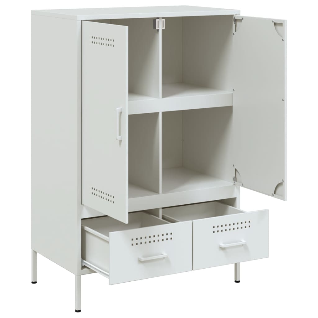 Hoge kast 68x39x101,5 cm koudgewalst staal wit