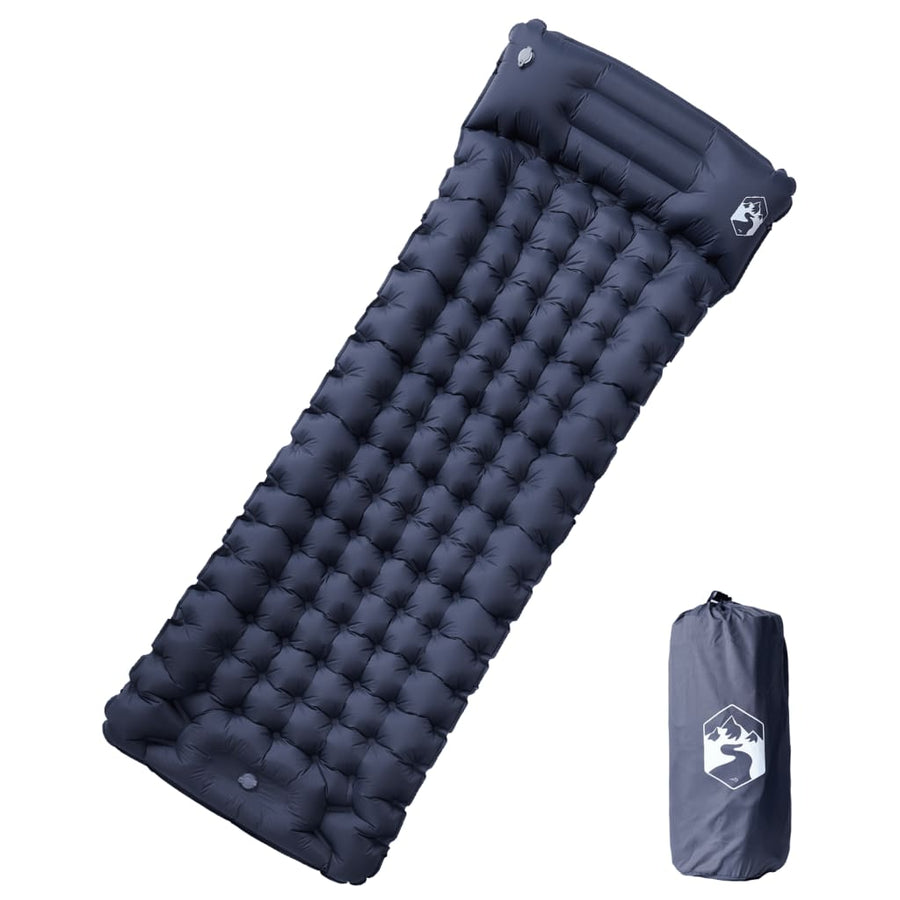Kampeermatras Met Kussen Zelfopblazend Grijs