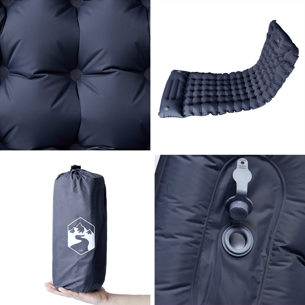 Kampeermatras Met Kussen Zelfopblazend Grijs