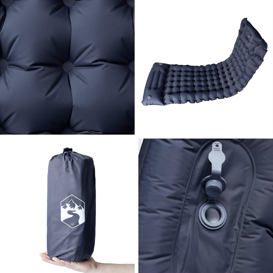 Kampeermatras Met Kussen Zelfopblazend Grijs