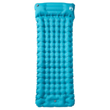 Kampeermatras met kussen zelfopblazend 1-persoons blauw