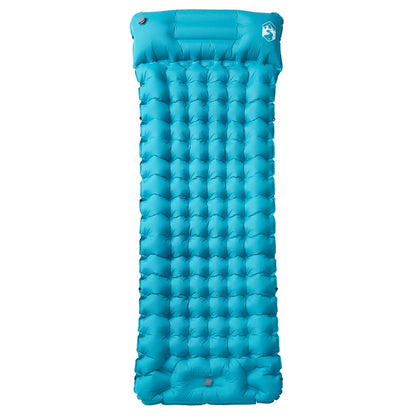 Kampeermatras met kussen zelfopblazend 1-persoons blauw
