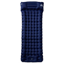 Kampeermatras met kussen zelfopblazend 1-persoons marineblauw