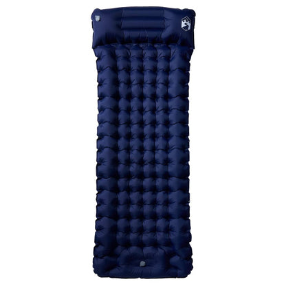 Kampeermatras met kussen zelfopblazend 1-persoons marineblauw