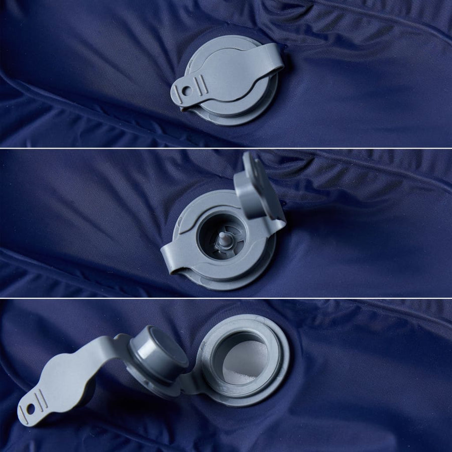 Kampeermatras met kussen zelfopblazend 1-persoons marineblauw