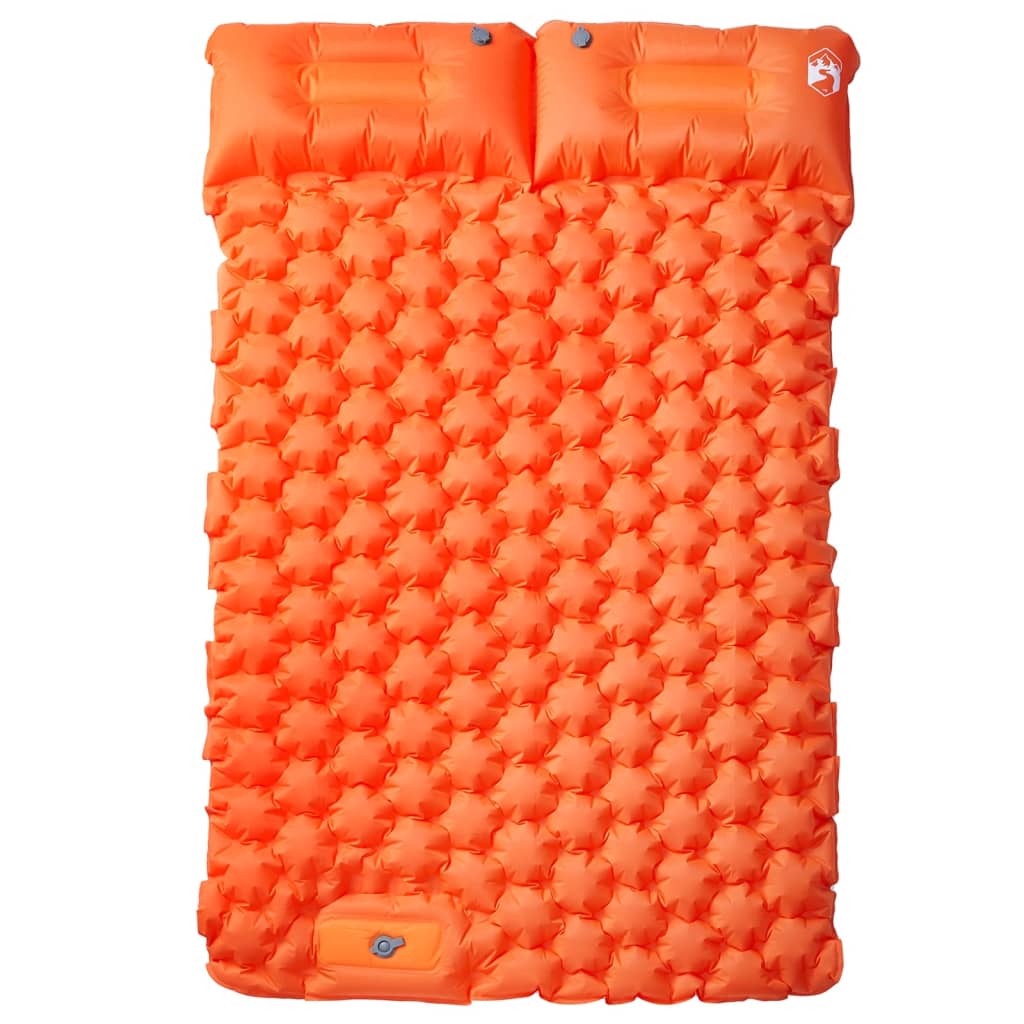 Kampeermatras met kussens zelfopblazend 2-persoons oranje