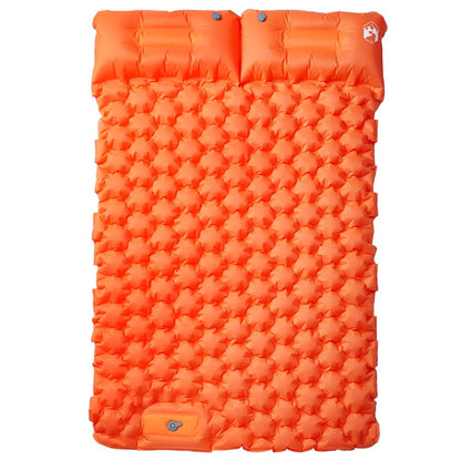Kampeermatras met kussens zelfopblazend 2-persoons oranje