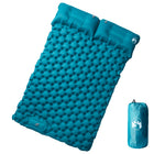 Self-inflating camping mattress with pillows 2-person blue