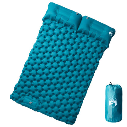 Kampeermatras met kussens zelfopblazend 2-persoons blauw
