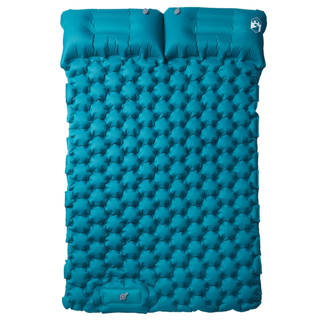 Kampeermatras met kussens zelfopblazend 2-persoons blauw
