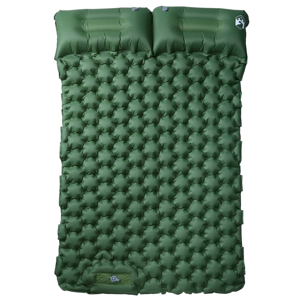 Kampeermatras met kussens zelfopblazend 2-persoons groen