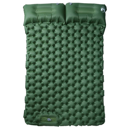 Kampeermatras met kussens zelfopblazend 2-persoons groen