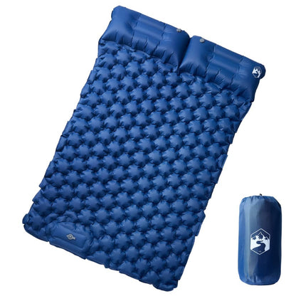 Kampeermatras met kussens zelfopblazend 2-persoons marineblauw