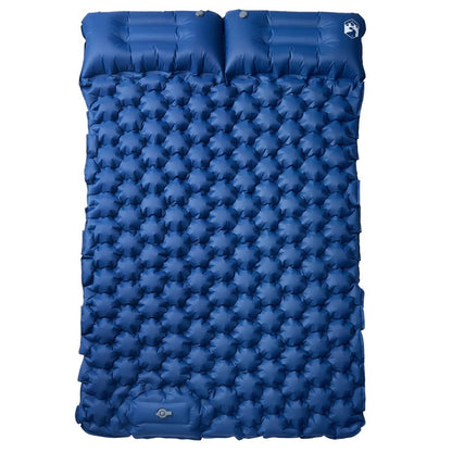 Kampeermatras met kussens zelfopblazend 2-persoons marineblauw