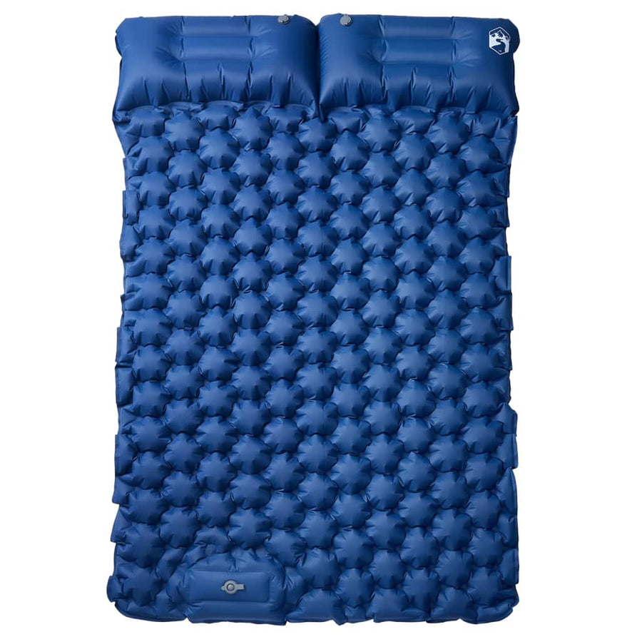 Kampeermatras met kussens zelfopblazend 2-persoons marineblauw