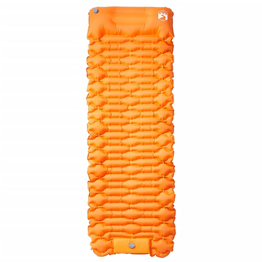 Kampeermatras Met Kussen Zelfopblazend 1-Persoons Oranje