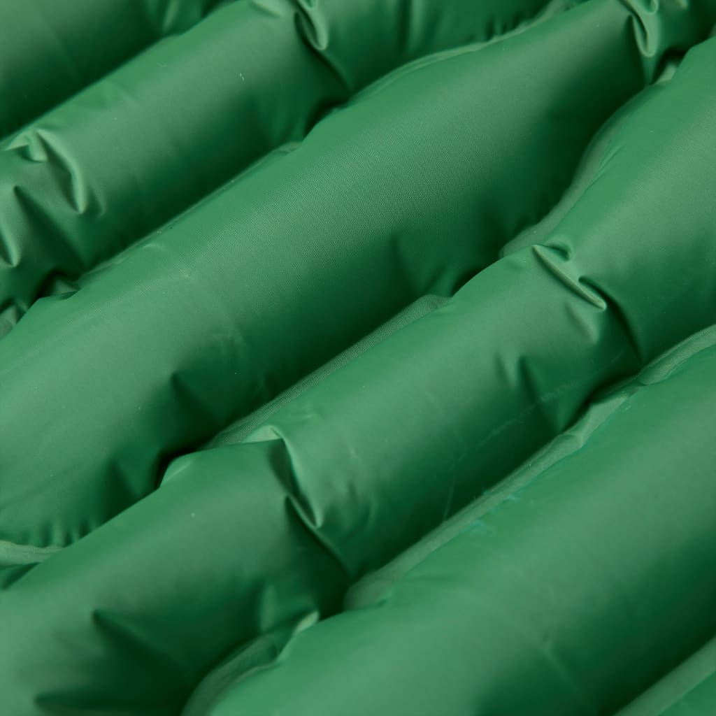 Kampeermatras met geïntegreerd kussen zelfopblazend groen