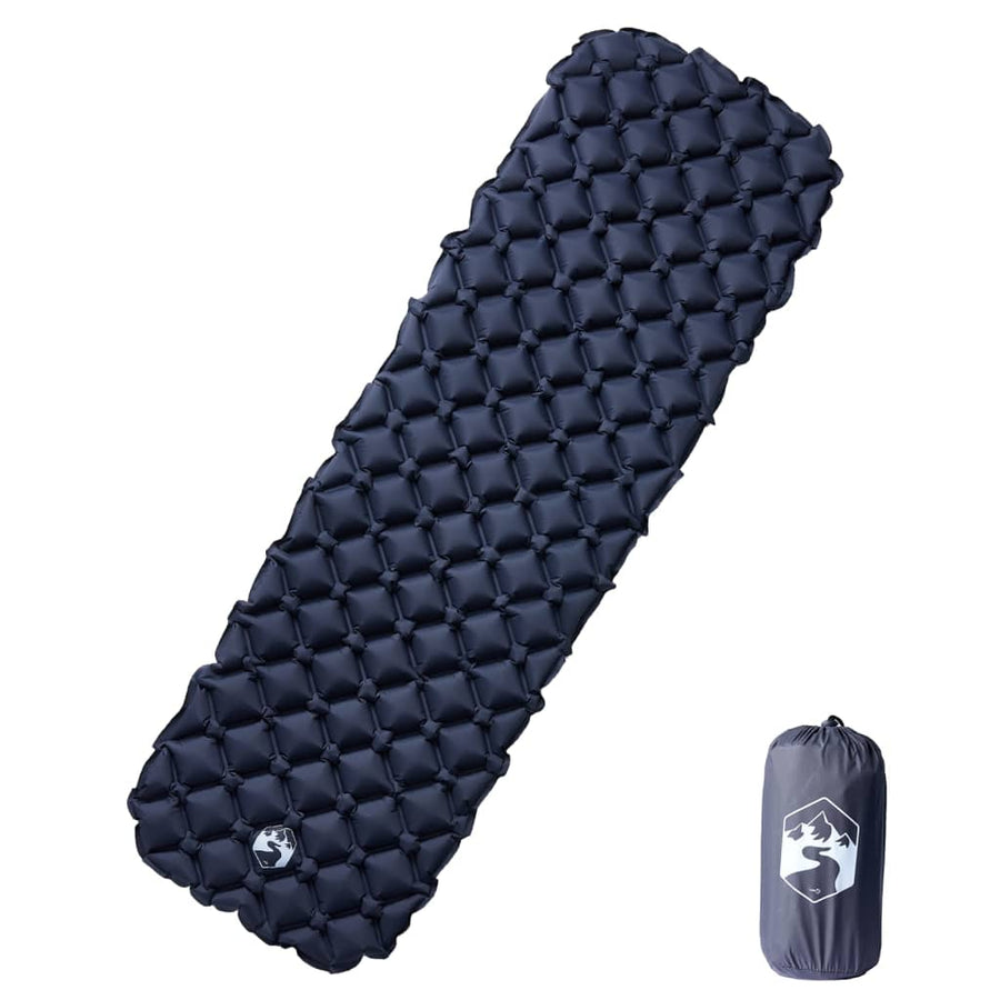 Kampeermatras opblaasbaar 190x58x6 cm grijs