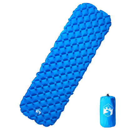 Kampeermatras opblaasbaar 190x58x6 cm blauw