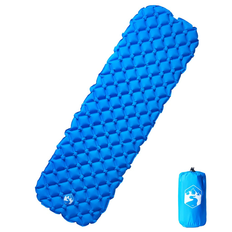 Kampeermatras opblaasbaar 190x58x6 cm blauw