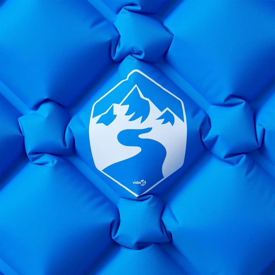 Kampeermatras opblaasbaar 190x58x6 cm blauw