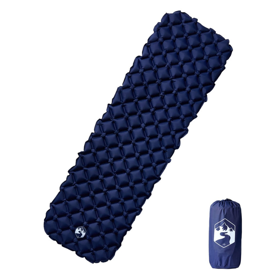 Kampeermatras opblaasbaar 190x58x6 cm marineblauw