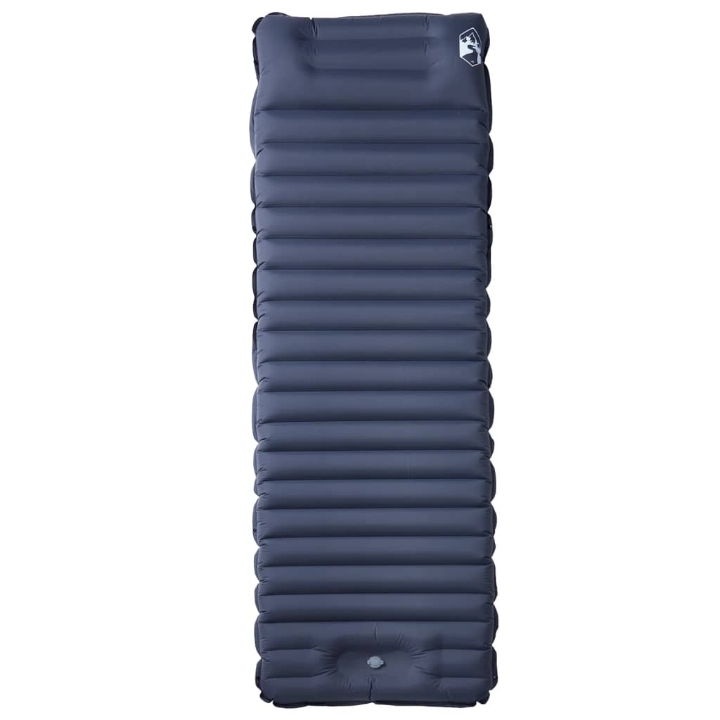 Kampeermatras met geïntegreerd kussen zelfopblazend grijs
